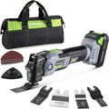 WORKPRO 20V Oscillating Tool Kit, Cordless and Brushless 19,000 RPM Orbiting Multi Tool with 6 Variable Speeds, 3.6°Oscillation Angle, 21pcs Saw Accessories, 1 Rechargeable Battery and Carrying Bag