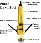 Gaobige Network Tool kit, RJ45 Crimp Tool kit Pass Through Crimper Cat6 Cat5 Cat5e Crimping Tool, Wire Tracker, 110/88 Punchdown Tool, Stripper, Cutter, Cat6 Pass Through Connectors