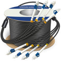 500 Feet (150 Meters) 4 Core Industrial TPU LC to LC Outdoor Armored Fiber Optic Cable  4 Strands OS2 Single Mode Fiber Patch Cable with LC Connectors  9/125um  OD-5mm  Direct Burial LC-LC