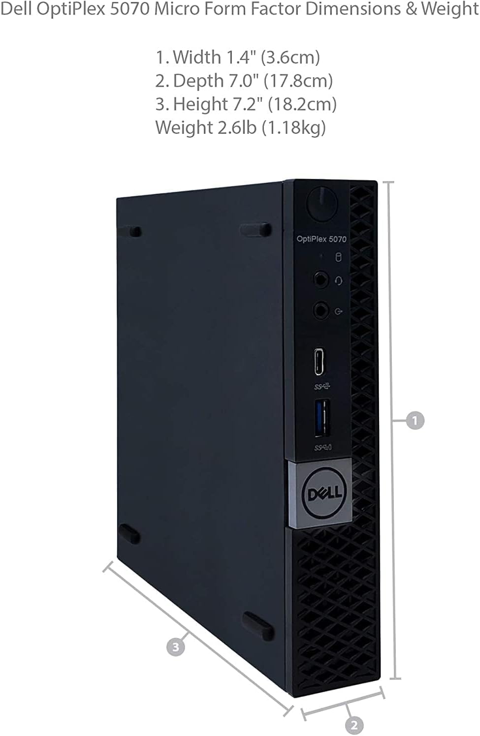 DELL Optiplex 5070 Micro MFF Desktop PC Intel i5-9500T  16GB DDR4 New 512GB M.2 NVMe SSD  WiFi BT HDMI New KB & Mouse Windows 11 Pro (Renewed)