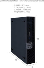 DELL Optiplex 5070 Micro MFF Desktop PC Intel i5-9500T  16GB DDR4 New 512GB M.2 NVMe SSD  WiFi BT HDMI New KB & Mouse Windows 11 Pro (Renewed)