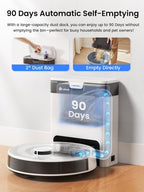 Lefant LiDAR Robot Vacuum and Mop, 90-Day Self-Emptying, 190° PSD Obstacle Avoidance, Customized Cleaning, Multi-Floor Mapping, 5500Pa Strong Suction, 140 Min Runtime, WiFi/Alexa/APP/iWatch, M2 Pro