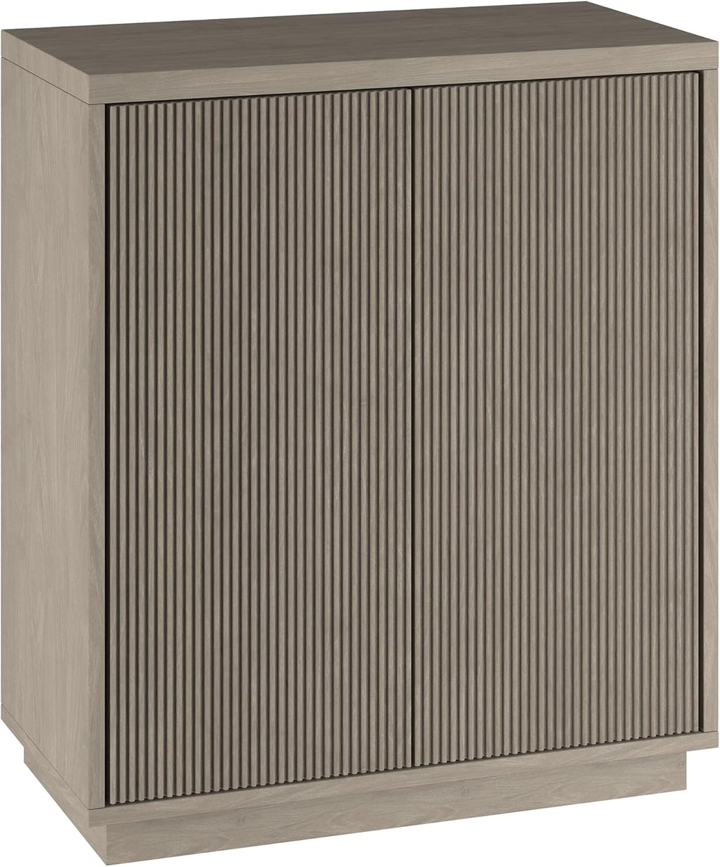 Henn&Hart 28" Fluted Wooden Accent Cabinet, Ribbed Modern Sideboard Buffet Cabinet with 2 Doors and an Adjustable Shelf for Living Room, Dining Room, Bedroom or Entryway, Weathered Gray
