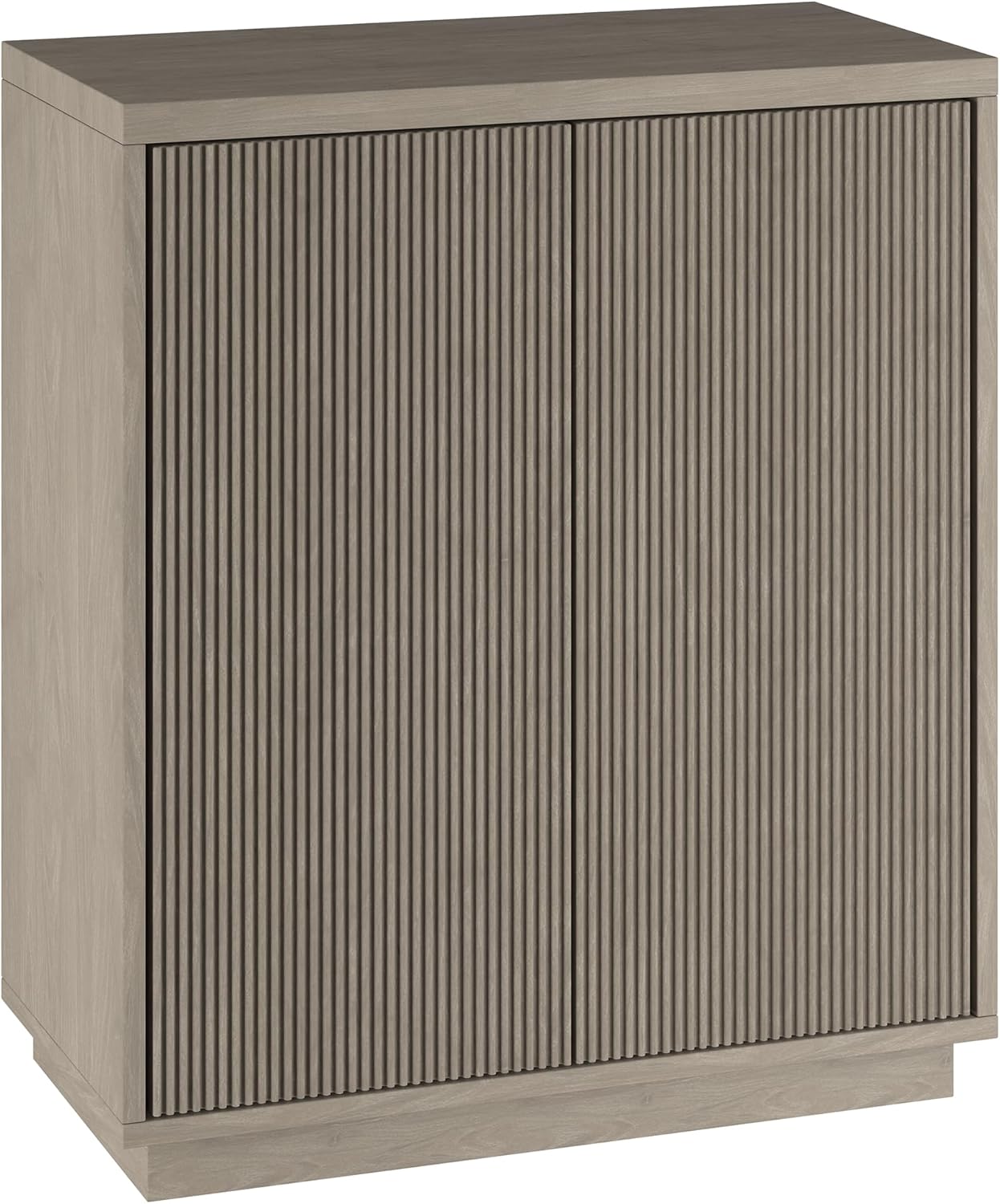Henn&Hart 28" Fluted Wooden Accent Cabinet, Ribbed Modern Sideboard Buffet Cabinet with 2 Doors and an Adjustable Shelf for Living Room, Dining Room, Bedroom or Entryway, Weathered Gray