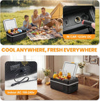 NEWBULIG 12 Volt Car Refrigerator, 21QT Single-Zone Electric Cooler for Vehicles, 12/24V DC & 100-240V AC, -4℉-68℉ Freezer, Bluetooth Control, Battery Protection & Child Lock for Travel, Camping