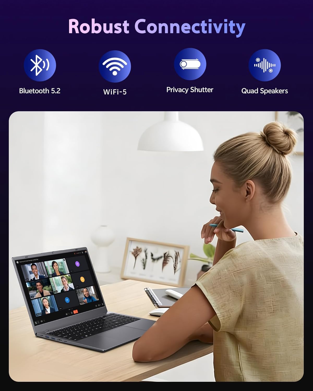Laptop Computer 16GB RAM - Pentium 6500Y CPU (Beat N5095  Up to 3.4GHz)  Laptops with 256GB SSD  15.6 inch FHD IPS Screen  Type-C  USB 3.2  HDMI  Long Battery Life
