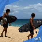 Rock-It DA Wizard Performance Soft Top Surfboard, 4’10” / 39L Foam Surfboard for Ocean, Wave Pool, River Surfing and More with 2+1 fin System and Reinforced Deck and Rails Developed in Hawaii (Black)