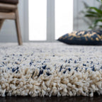 SAFAVIEH Hudson Shag Collection Area Rug - 9' x 12', Ivory & Navy, Modern Abstract Design, Non-Shedding & Easy Care, 2-inch Thick Ideal for High Traffic Areas in Living Room, Bedroom (SGH295A)