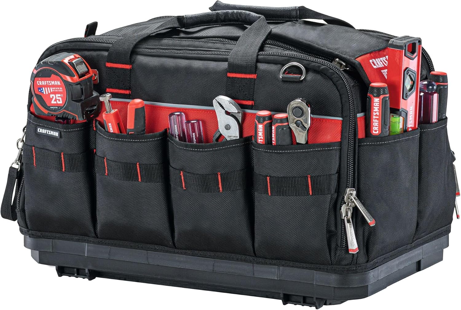 CRAFTSMAN TRADESTACK Tool Bag, 22.5”, Durable Polyester, Black and Red (CMST21450)