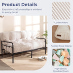 MAXYOYO 8" Futon Mattress Full Size, Ultra Thick Futons Sofa Couch Tufted Sleeper Sofa MAt, Floor Mattress for Adults, Shredded Foam Filling (Frame Not Included), Beige