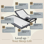 Sven & Son Classic Adjustable Bed Base, Head and Foot Lift, Massage, Under-Bed Lights, USB, Memory, Zero Gravity Smart Frame - Split King