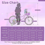 BABY JOY Kids Bike, 12" 14" 16" 18" Mermaid Girls Bike for 3-8 Years Old w/Basket, Training Wheels, Hand & Coaster Brakes, Adjustable Seat & Handlebar, 20" Children Bicycle with Kickstand for 8+