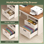 Farmhouse L Shaped Standing Desk, 66 inch Corner Electric Standing Desk with Drawers ＆ Storage Shelves, Height Adjustable Computer Desk with Power Outlets for Home Office, Antique White