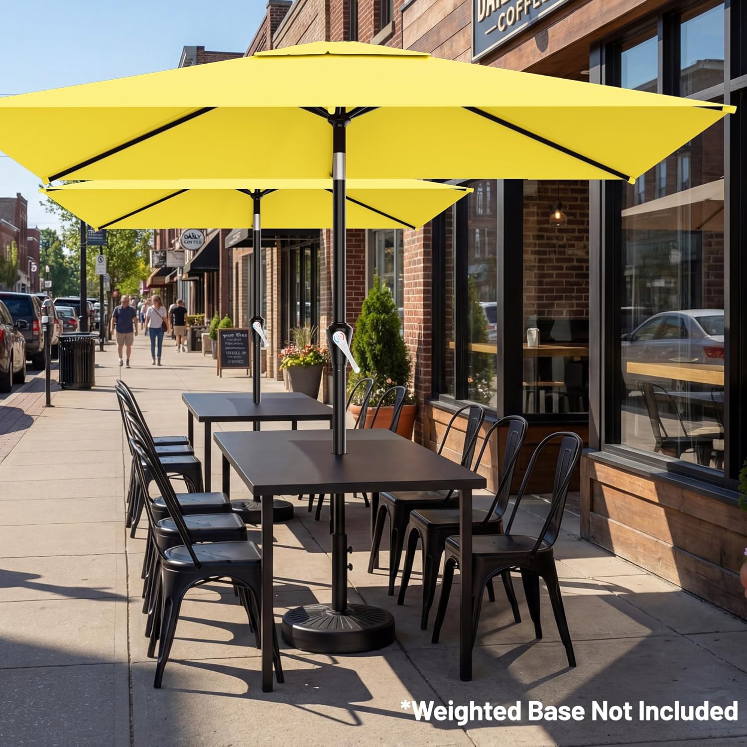 AreShark 6.5' x 10' Rectangular Patio Umbrellas for Outdoor, Outdoor Table Umbrella, Large Outdoor Patio Umbrellas with 6 Sturdy Ribs for Pool, Garden, Deck & Market (Yellow)