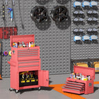 INTERGREAT Tool Chest, Assembled Tool Cabinet with 8 Drawers, Detachable Organized Tool Chests, Lockable Tool Cabinet for Workshop, Warehouse, Mechanics Garage (Pink)
