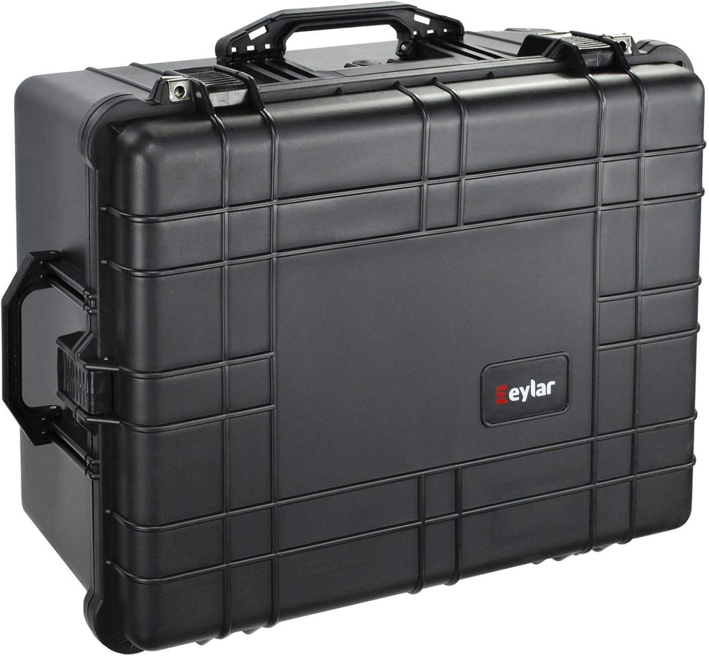 Eylar XL 23.75" Protective Roller Camera Hard Case for Cameras  Drones  Tools  and AV Equipment with IP67 Waterproof  Shock Resistant  and Customizable Foam Inserts (Black)
