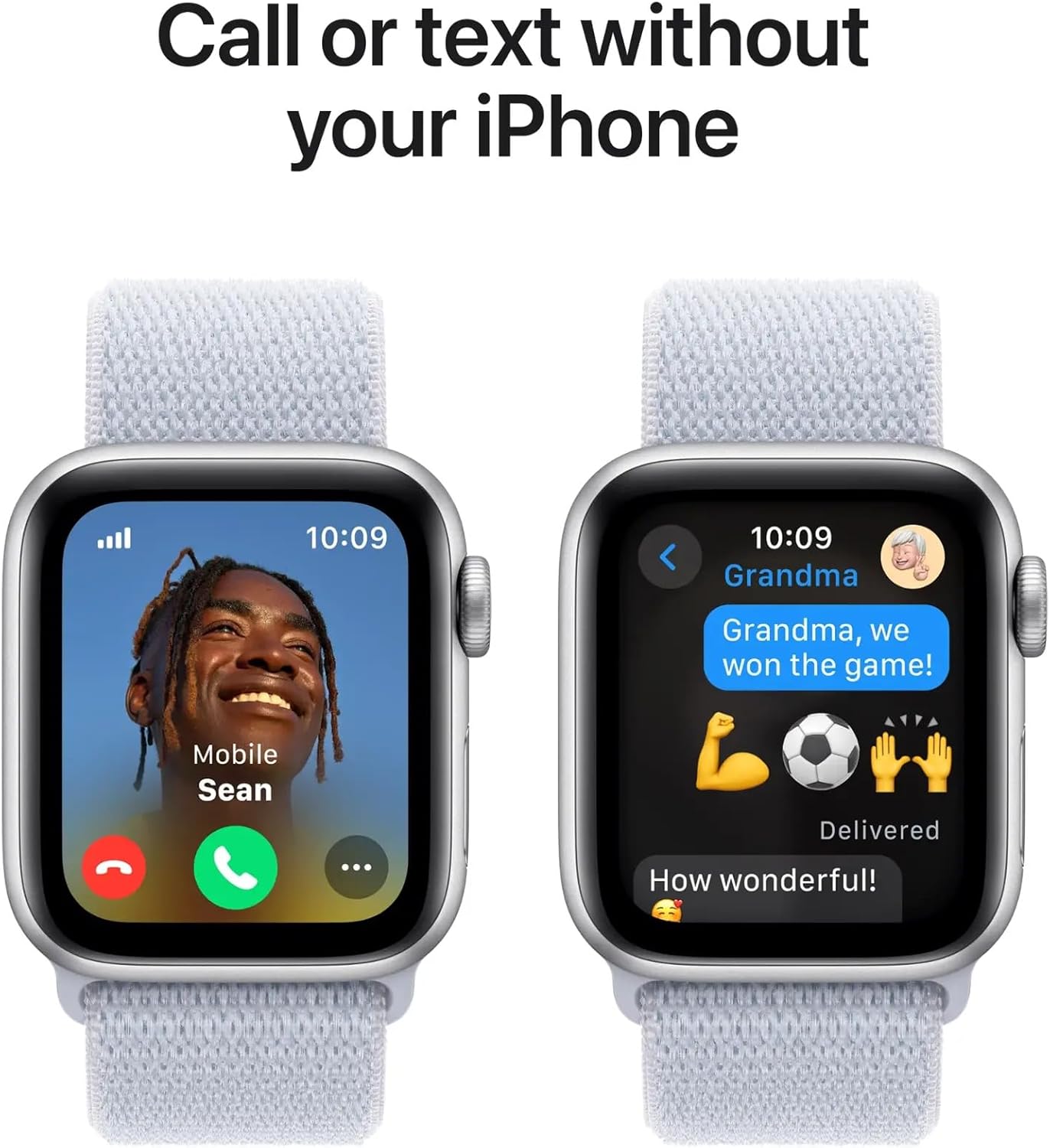 Apple Watch Series 10 GPS  42mm - Silver Aluminum Case with Blue Cloud Sport Loop (Renewed)