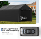 GOJOOASIS Carport Canopy Heavy Duty 10x20 ft Party Tent Portable Car Garage with Sidewalls (10 x 20 ft Black)