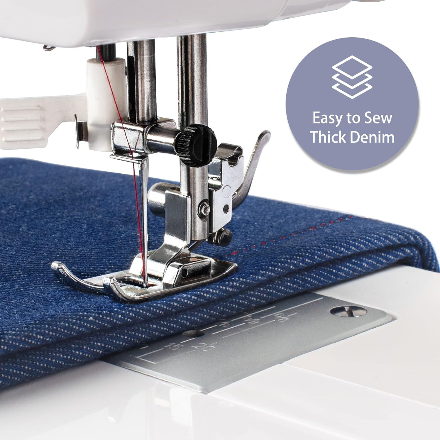 FEIYUE FYe330 Home Sewing Machine with Foot Pedal, Controllable Pedal Speed, 105 Stitch Applications, Powerful Servo Motor, Great for Beginners (White)