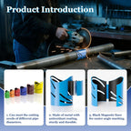 6-Pack Metal Pipe Cutting Guide Kit - Suitable Pipe Diameters 1-5/8", 1-7/8", 2-3/8", 2-7/8", 3-1/2", 4-1/2" | Markable 22.5°, 45°, 90° | Cross & Saddle Cuts | Anti-Shift Magnetic Liner