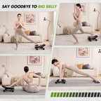 Ab Roller with Elbow Support, Ab Roller Board Core Workout Machine with 4 Wheels, Mini Pilates Reformer Equipment for Home Gym, Abdominal Full-Body Strength Exercise Trainer with Knee Pad