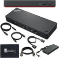 40B00300US Lenovo Docking Station USB C Bundle - 1 Year Warranty  Supports 4K Display  Thunderbolt 4 Dock with 300W Adapter  Anyhdd HDMI  DisplayPort  Thunderbolt Cables & Cloth