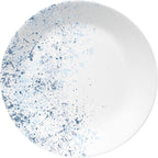 Corelle Vitrelle 18-Piece Service for 6 Dinnerware Set Triple Layer Glass and Chip Resistant, Lightweight Round Plates and Bowls Set, Indigo Speckle