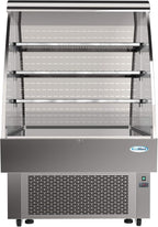 KoolMore - CDA-13C Open Air Merchandiser Grab and Go Refrigerator with LED Lighting and Night Curtain - 13.4 cu.ft