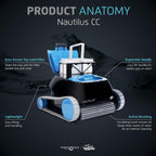Dolphin Nautilus CC Automatic Robotic Pool Vacuum Cleaner  Always Cleaning  Never Charging  Includes Caddy for Easy Transport and Storage  Ideal for In-Ground Pools up to 33 FT in Length