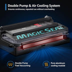 MAGIC SEAL MS300 Precision Vacuum Sealer Machine, Commercial Double Pump Food Sealer with Built-in Auto Cooling System, Compatible with Mylar, Smooth and Embossed Bags, Extra Wide 8 mm Seal