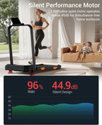 3-in-1 Foldable Treadmill with 300 LBS Capacity, 15% Walking Pad Treadmills for Home and Office, 2.5 HP Under Desk Treadmill with Quiet Brushless