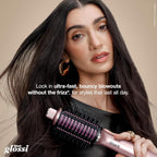 Shark Glossi 2-in-1 Hot Tool and Air Glosser | Ultra-Fast, Ultra-Glossy Blowouts at-Home | Heat-Controlled Ceramic, Curly, Coily, and Color Friendly | Lychee | HT302PK