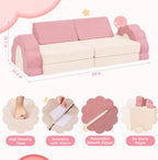 LOAOL Kids Couch 10PCS, Modular Kids Play Couch, Multifunctional Foam Toddler Sofa, Imaginative Convertible Play Sofa for Playroom(Medium Size)