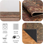 Keen Home Design 10x14 Rug - Machine Washable Area Rug with Non-Slip Backing, Ideal for Living Room, Dining Room, Bedroom - Vintage, Easy Clean, Durable, Low Pile Rug - (9'7" x 14')