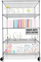 4000 LBS Heavy Duty Wire Rack, 48 x 24 x 76, 5-Tier NSF Commercial Rolling Rack with 4" Industrial Casters, Chrome Metal Wire Shelving for Garage, Kitchen, Adjustable Storage Shelf, Crescent