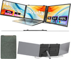 Laptop Screen Extender 0.17" Ultra-Thin  14" 1080P FHD IPS Portable Monitor  Triple Screen Laptop Monitor Extender for 13"-17" Laptops  Plug & Play for Mac/Android/Chrome