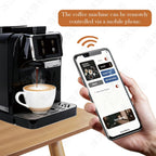 Fully Automatic Espresso Coffee Machine with Milk Cooler 4.3" Touchscreen Dual Heating 11 One Touch Beverages Adjustable Grinder & Milk Frother WiFi Smart Control