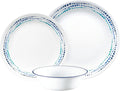 Corelle Dinnerware Set (12pc Set, Ocean Blues)-Dinner Set for 4, Includes 4 x: Plates, Side Plates & Bowls, 3 X More Durable, Half The Space & Weight of Ceramic, up to 80% Recycled Glass (1146815)