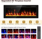 BREEZEHEAT 70 inch TV Stand with Fireplace-Led Entertainment Center for TVs Up to 80 Inch-Fireplace Console with Storage Cabinets, Metal Handles, Rustic TV Stand for Living Room-Grey