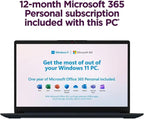 Lenovo IdeaPad 15.6 inch Laptop Computer with Microsoft 365 Home and Business • 8GB RAM • 256GB PCIe SSD • Intel Core • Wi-Fi 6 • 1TB Cloud Storage • 11HR Battery • Windows 11