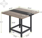 LITTLE TREE 39-Inch Square Small Conference Room Table for 4 People, Wood Computer Desk for Home Office, Small Space (Chair not Included)