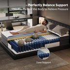 Queen Size Mattress, 14 Inch Queen Mattress in a Box, Cooling Matress with Memory Foam & Individual Pocket Springs for Pressure Relief & Spinal Alignment, Zoned Back Support & Motion Isolation
