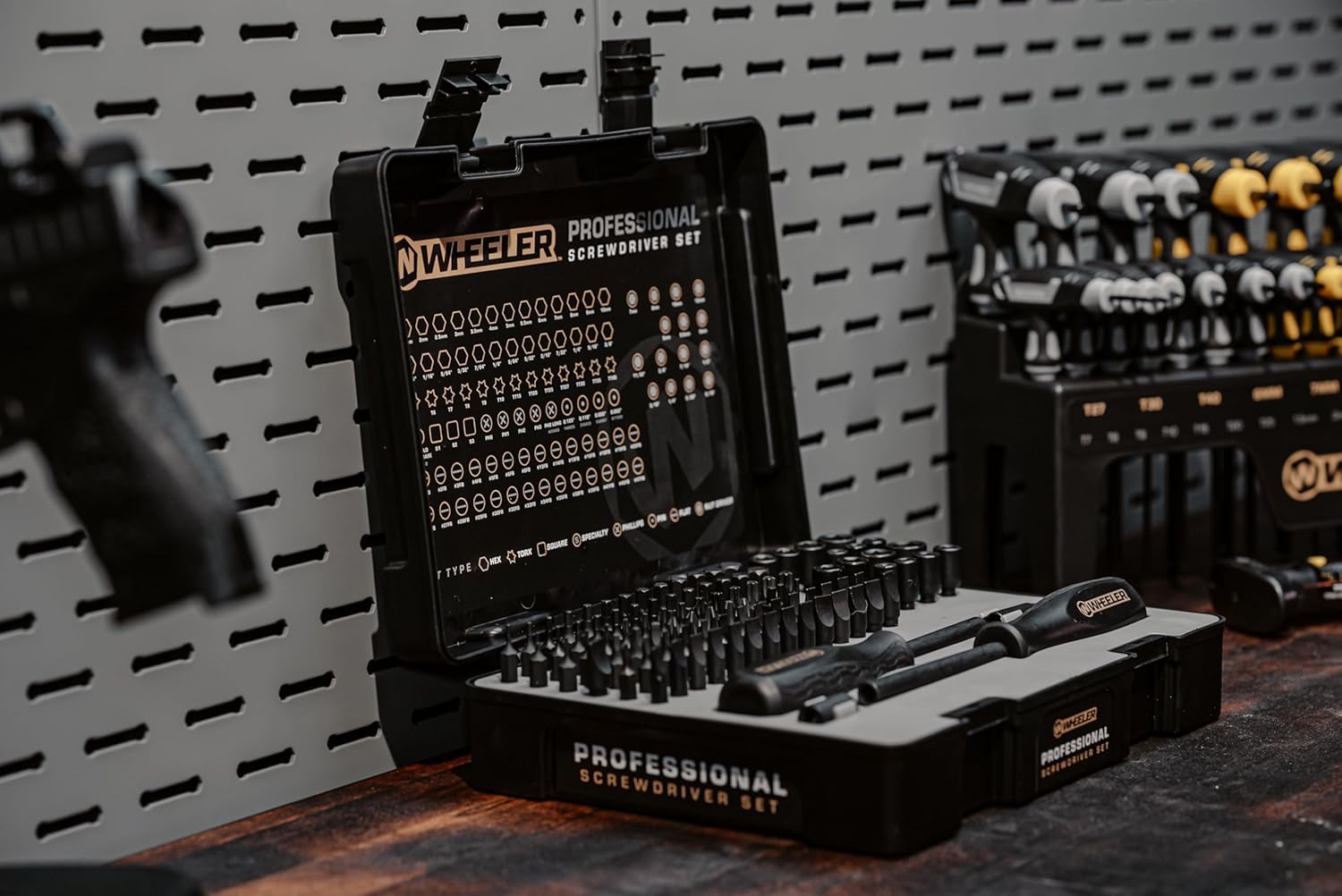 Wheeler Engineering 100-Piece Professional Screwdriver Set with Steel Construction, Metric and Standard Sizes, Storage Case, for Gunsmithing and Maintenance