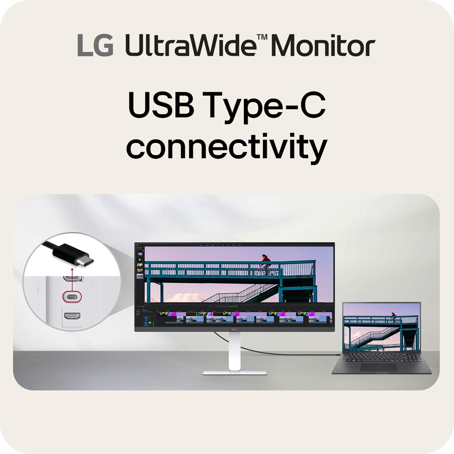 LG 34U530A-W 34-inch UltraWide WFHD (2560 x 1080) IPS Wide Computer Monitor  100Hz  VESA DisplayHDR 400  HDMI  DisplayPort  USB Type-C  Tilt/Height/Swivel Stand  White