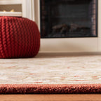 SAFAVIEH Anatolia Collection Area Rug - 8' x 10', Beige & Rust, Handmade Traditional Oriental Wool, Ideal for High Traffic Areas in Living Room, Bedroom (AN512E)