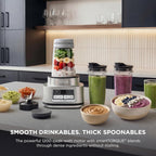 Ninja Foodi Blender | Personal Smoothie Maker, Mixer | Includes Hybrid Blades, (2) 24 oz. To-Go Cups with Lids, (1) 14 oz. Smoothie Bowl Maker with Storage Lid | Silver | 1200 Peak Watt | SS101