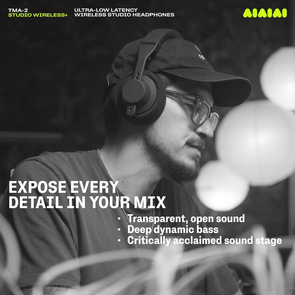 AIAIAI TMA-2 Studio Wireless+ Headphones Over Ear  W+ Link Technology  Fully Modular Construction  Uncompressed Wireless Audio  Premium Memory Foam Cushions  Ergonomic Creator Headband