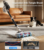Cordless Vacuum Cleaner, 55Mins Vacuum Cleaners for Home, 15-in-1 Self-Standing Stick Vacuum with LED Light, Anti-Tangle & Wall Mount Charge, Lightweight Vacuum for Hard Floors Carpets Pet Hair