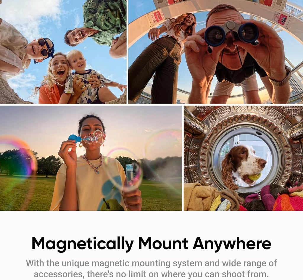 Insta360 GO Ultra - Small 4K Vlogging Camera  Hands-Free  POV Cam  1/1.28" Sensor  53g Lightweight  156° FOV  200 Min Battery Life  Magnetic Wearable Action Camera for Sports  Vlog .Midnight Black