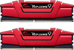 G.SKILL RipjawsV Series DDR4 RAM 16GB (2x8GB) 2400MT/s CL17-17-17-39 1.20V Intel AMD Desktop Computer Memory U-DIMM - Red (F4-2400C17D-16GVR)